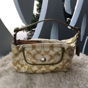 Coach Vintage Mini Single Strap Hobo Satin Graphic C Embossed Top Zip